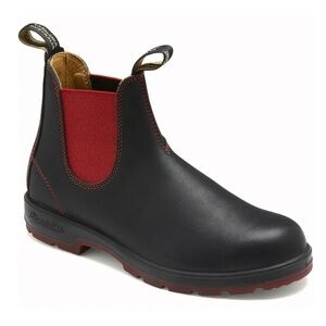 Blundstone Super Classes 550 Series Black and Red Chelsea Boots